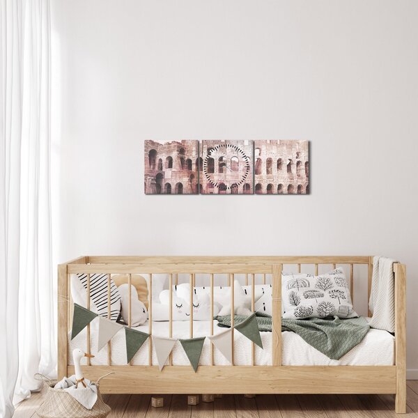 Kép - Vintage képeslap a városról N⁰2 (órával) (90x30 cm)