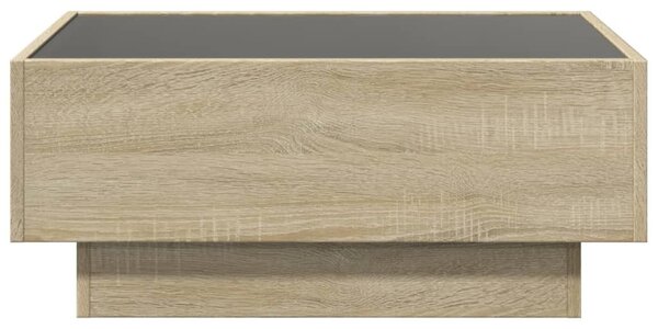 Sonoma tölgy szerelt fa dohányzóasztal LED-del 70 x 50 x 30 cm