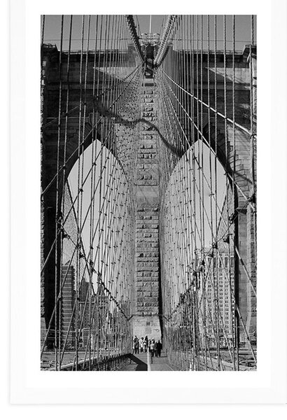 Poszter paszportuval Manhattan híd New Yorkban