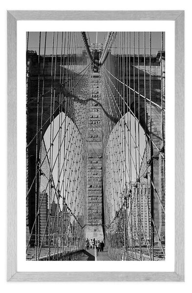 Poszter paszportuval Manhattan híd New Yorkban