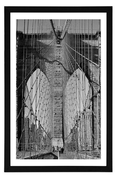 Poszter paszportuval Manhattan híd New Yorkban