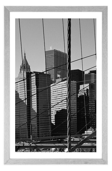 Poszter paszportuval Manhattan fekete fehérben