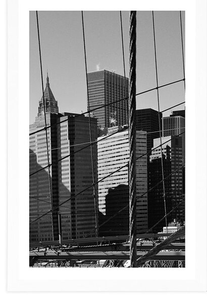 Poszter paszportuval Manhattan fekete fehérben