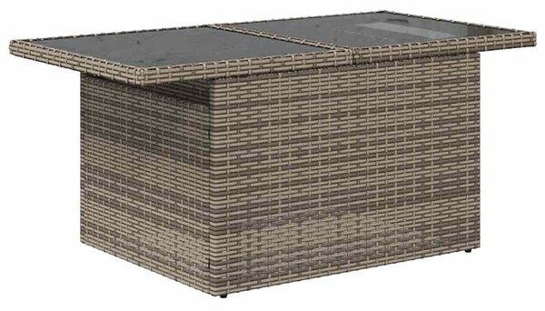 9 részes szürke polyrattan kerti ülőgarnitúra párnákkal