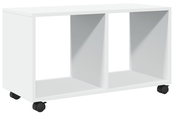 Fehér szerelt fa görgős szekrény 72 x 33 x 42,5 cm