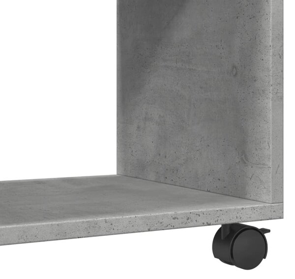 Betonszürke szerelt fa görgős szekrény 72 x 33 x 42,5 cm