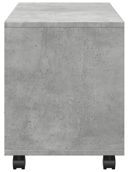 Betonszürke szerelt fa görgős szekrény 72 x 33 x 42,5 cm
