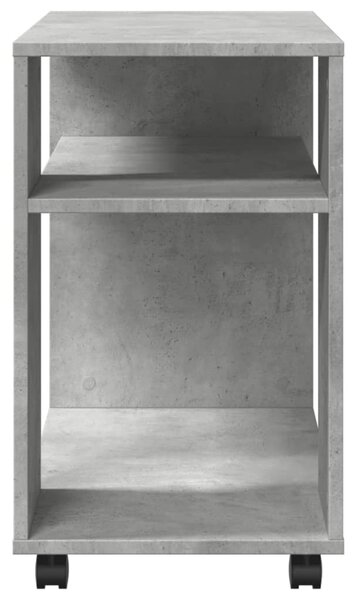 Betonszürke szerelt fa kisasztal kerekekkel 70 x 35 x 60 cm