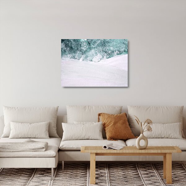 Üveg kép - Türkiz absztrakció (70x50 cm)