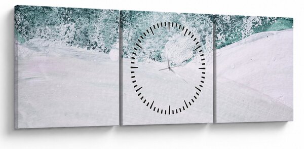Kép - Türkiz absztrakció (órával) (90x30 cm)
