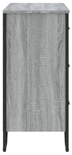Szürke sonoma színű szerelt fa komód 91 x 35,5 x 74,5 cm