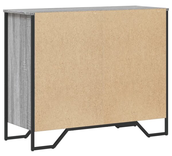 Szürke sonoma színű szerelt fa komód 91 x 35,5 x 74,5 cm