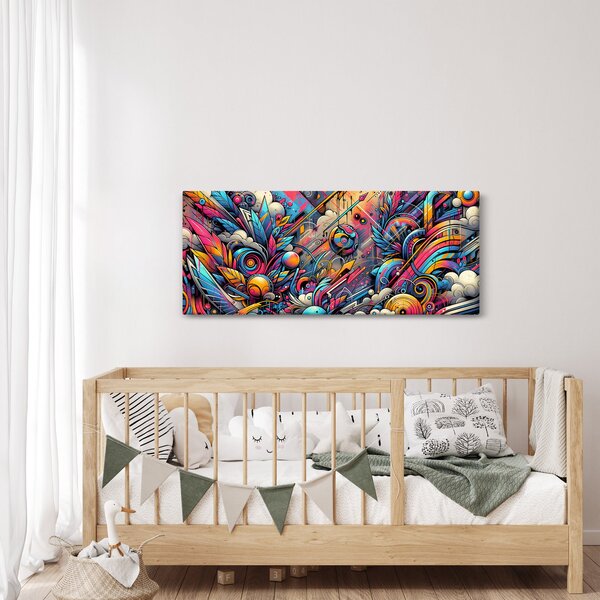 Kép - Színes graffiti (120x50 cm)