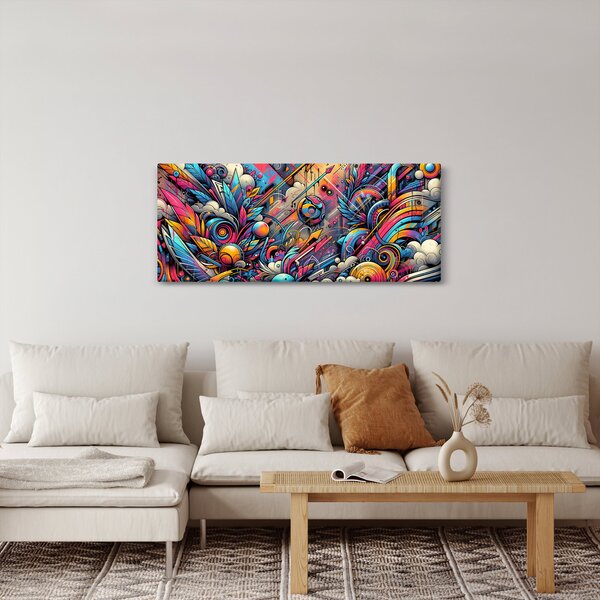 Kép - Színes graffiti (120x50 cm)