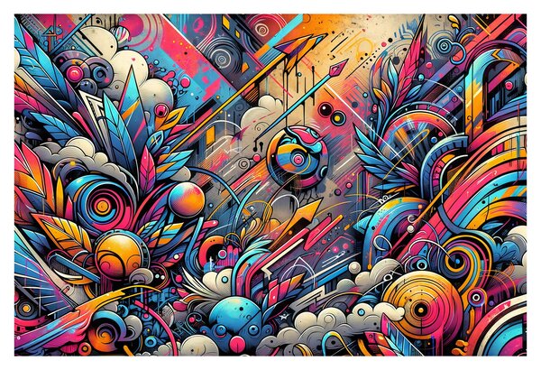 Kép - Színes graffiti (90x60 cm)