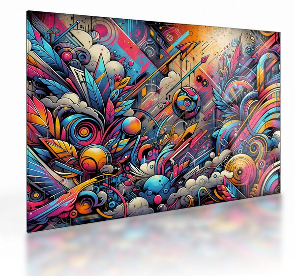 Üveg kép - Színes graffiti (70x50 cm)
