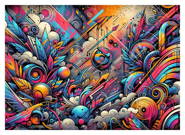 Üveg kép - Színes graffiti (70x50 cm)