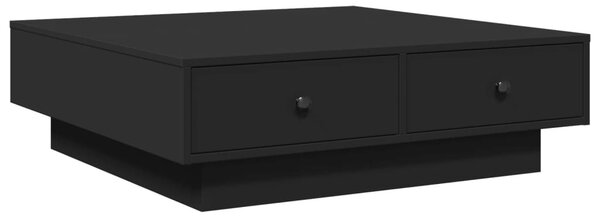 Fekete szerelt fa dohányzóasztal 90 x 90 x 28 cm