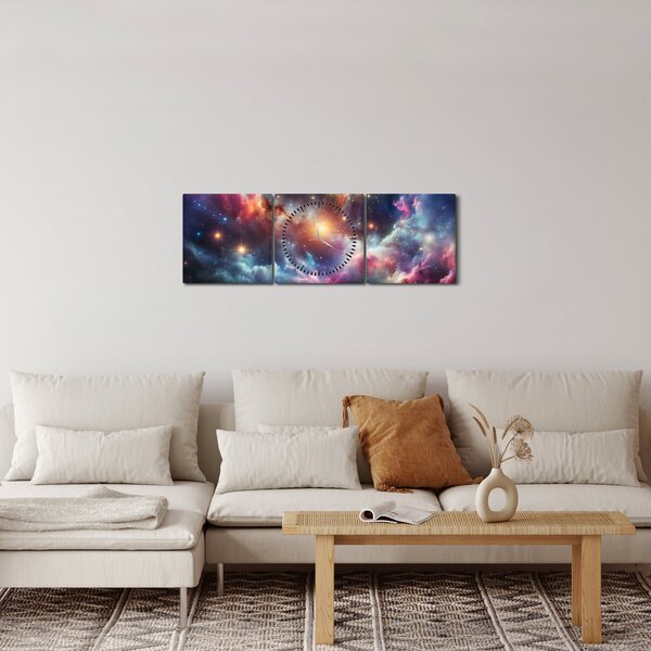 Kép - Sötét univerzum (órával) (90x30 cm)