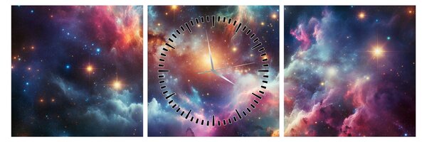 Kép - Sötét univerzum (órával) (90x30 cm)