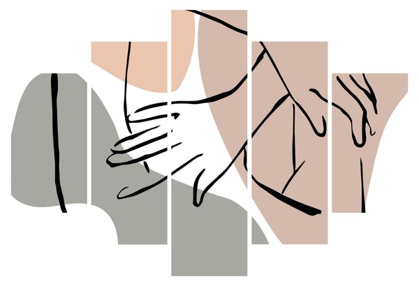 Kép - Női test vonal művészet N⁰2 (150x105 cm)