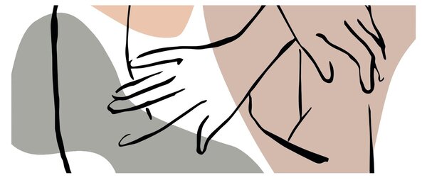 Kép - Női test vonal művészet N⁰2 (120x50 cm)