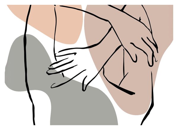 Üveg kép - Női test vonal művészet N⁰2 (70x50 cm)