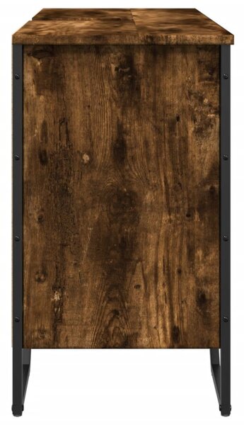 Füstös tölgy szerelt fa fürdőszobai mosdószekrény 91x35x60 cm