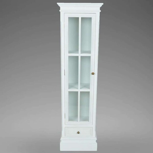 Fa Vitrines Szekrény - Fehér - 138cm