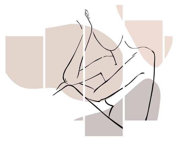 Kép - Női test vonal művészet N⁰1 (150x105 cm)