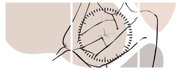 Kép - Női test vonal művészet N⁰1 (órával) (90x30 cm)