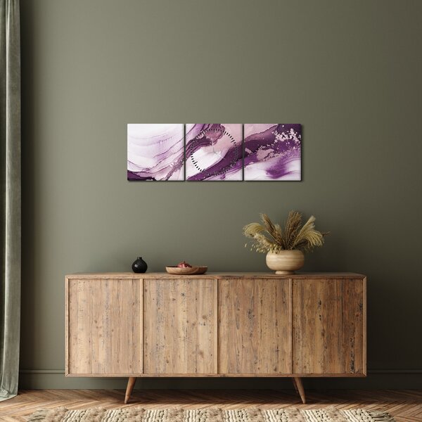 Kép - Lila folyadék művészet (órával) (90x30 cm)