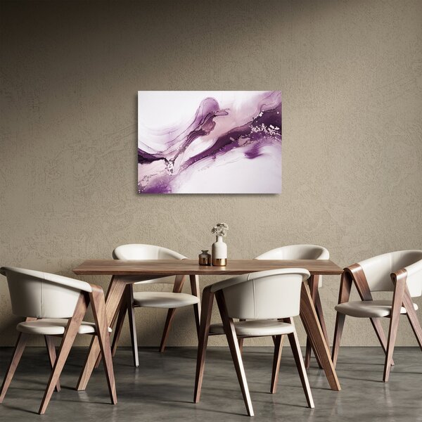 Üveg kép - Lila folyadék művészet (70x50 cm)