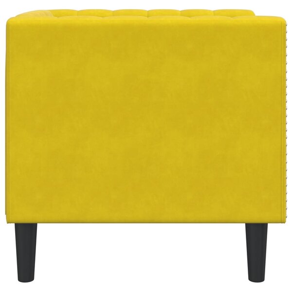 Sárga bársony Chesterfield kanapéfotel