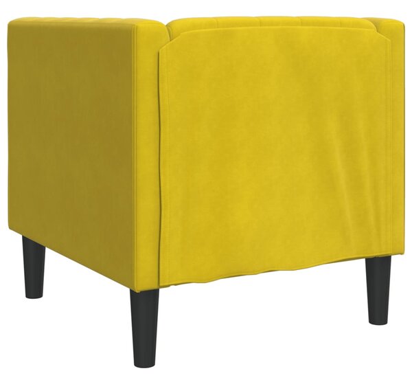 Sárga bársony Chesterfield kanapéfotel
