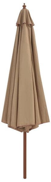 Tópszínű kültéri napernyő farúddal 350 cm