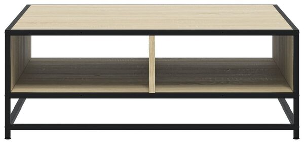 Sonoma tölgy szerelt fa és fém dohányzóasztal 80 x 80 x 30 cm