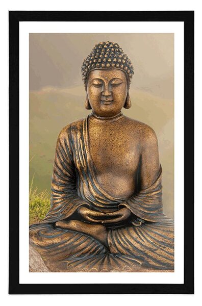 Poszter Buddha szobra meditáló helyzetben