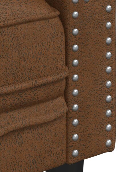Barna művelúr Chesterfield kanapéfotel