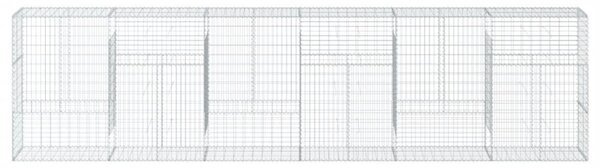 Horganyzott vas gabion kosár fedéllel 600 x 50 x 150 cm