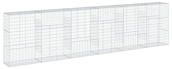 Horganyzott vas gabion kosár fedéllel 600 x 50 x 150 cm