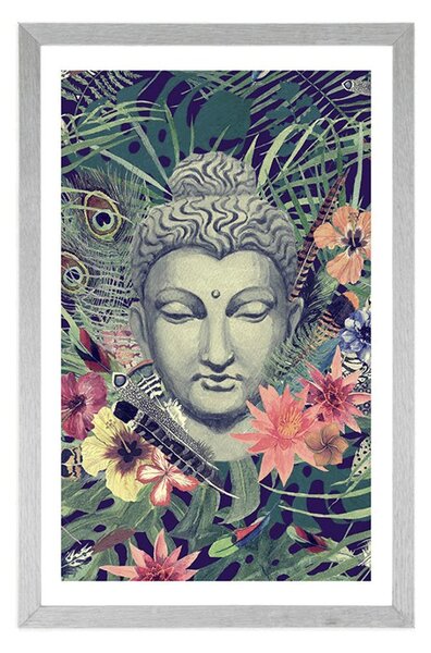 Poszter paszportuval Buddha exotikus háttéren