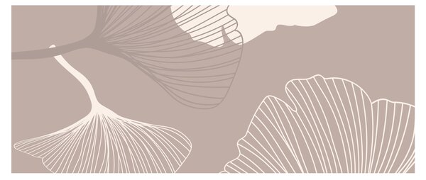 Kép - Bézs színű levelek N⁰1 (120x50 cm)