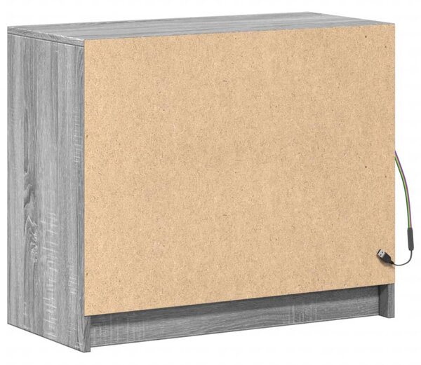 Szürke sonoma szerelt fa tálalószekrény LED-del 72 x 34 x 61 cm