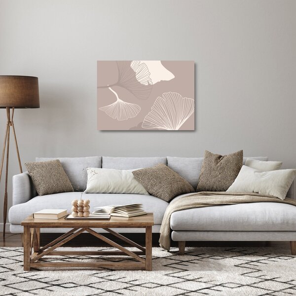 Üveg kép - Bézs színű levelek N⁰1 (70x50 cm)