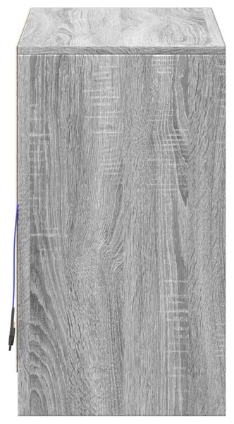 Szürke sonoma szerelt fa tálalószekrény LED-del 72 x 34 x 61 cm