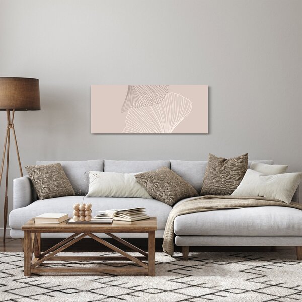 Kép - Bézs színű levelek N⁰2 (120x50 cm)
