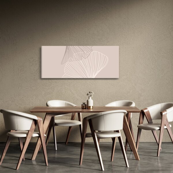 Kép - Bézs színű levelek N⁰2 (120x50 cm)
