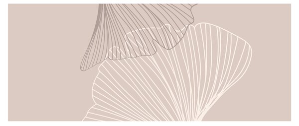 Kép - Bézs színű levelek N⁰2 (120x50 cm)