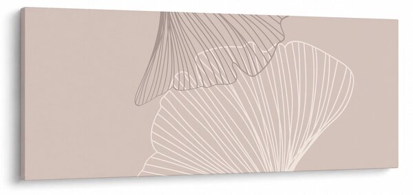 Kép - Bézs színű levelek N⁰2 (120x50 cm)